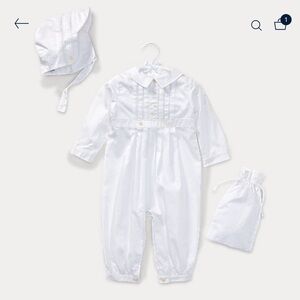 Ralph Lauren christening set with Bib add on for baptism size 3m